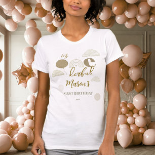 Happy Mum Neutral Boho Onederful Family Birthday T-Shirt