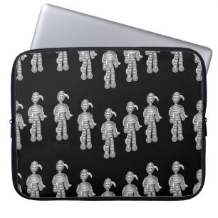 Happy mummies on black laptop sleeve