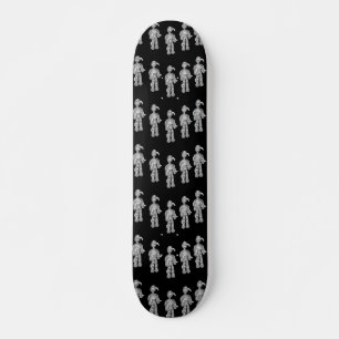 Happy mummies on black skateboard