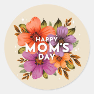 Happy Mum's Day Classic Round Sticker