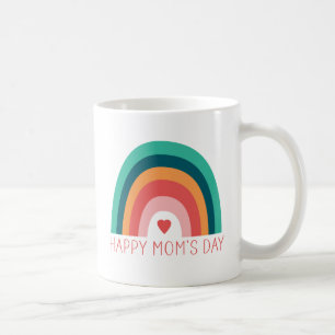 Happy Mum's Day Rainbow Heart Modern Bright Colour Coffee Mug