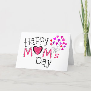 Happy Mum's Mother's Day Love Hearts Greeting Card