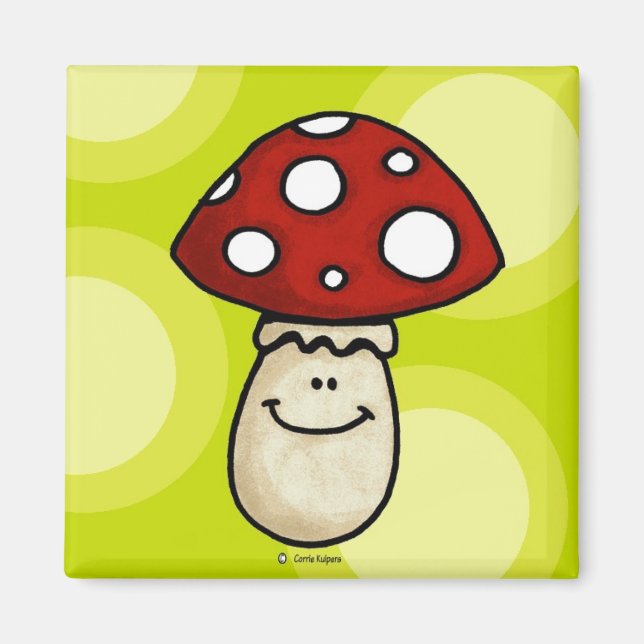 happy mushroom magnet (Front)