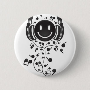 Happy_Music 6 Cm Round Badge
