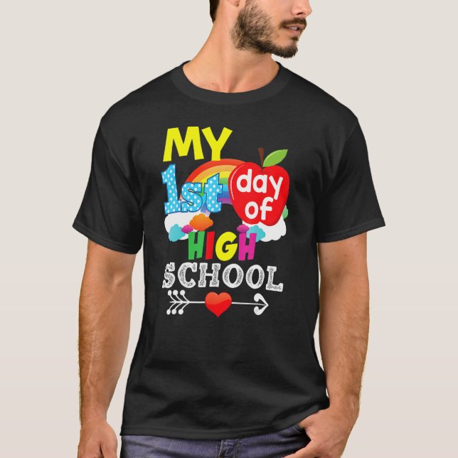 Happy My First Day Of High Back To School Kid Stud T-Shirt (Front)