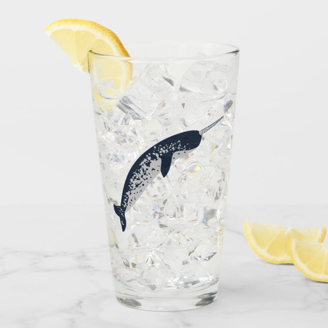 Happy Narwhal Glass (Front Ice)