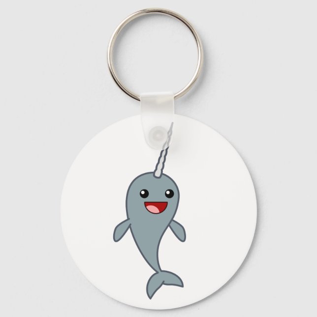 Happy Narwhal Key Ring (Front)