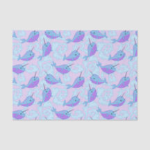 Happy Narwhal Pattern Tissue Paper