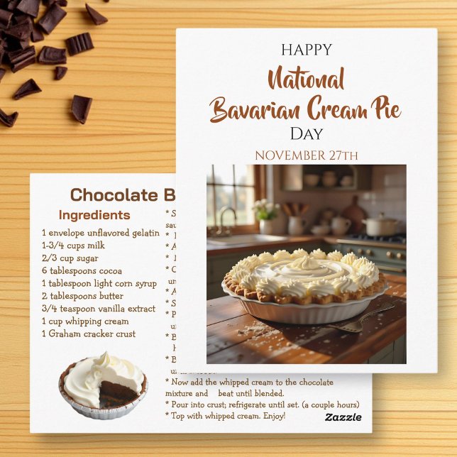 Happy National Bavarian Cream Pie Day! Nov 27th Postcard (Creator Uploaded)