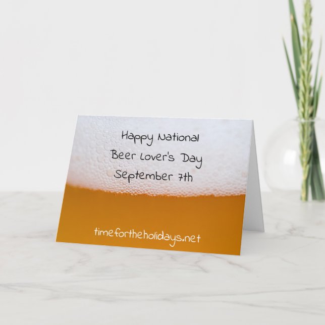 Happy National Beer Lover's Day, Funny Holidays Card (Front)