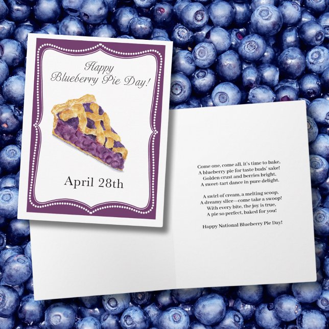 Happy National Blueberry Pie Day April 28th Card (Creator Uploaded)