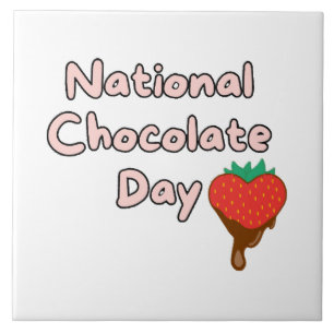 Happy national chocolate day ceramic tile