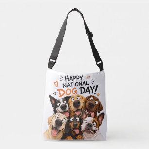 Happy National Dog Day Crossbody Bag Cartoon Dog