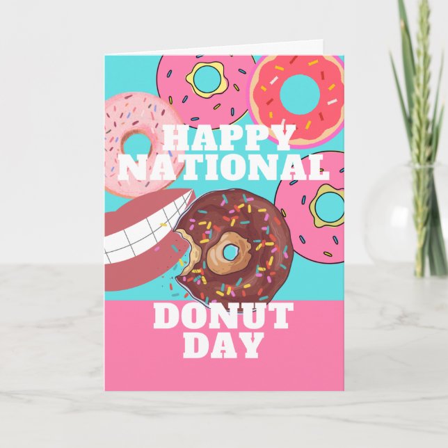 Happy National Doughnut Day in June Card (Front)