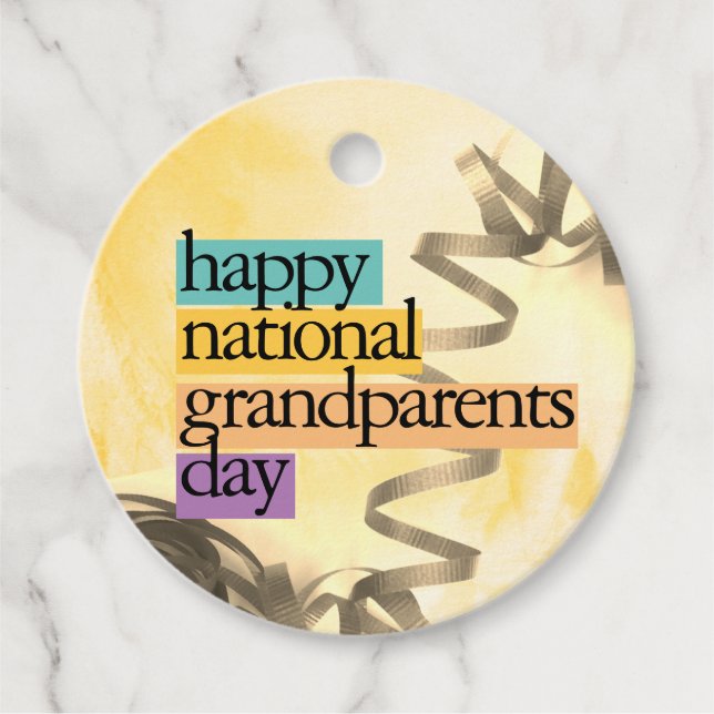 happy national grandparents day favour tags (Front)