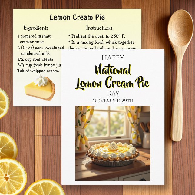 Happy National Lemon Cream Pie | Nov 29th Postcard (Creator Uploaded)