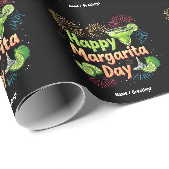  Happy National Margarita Day Celebrations Wrapping Paper (Roll Corner)