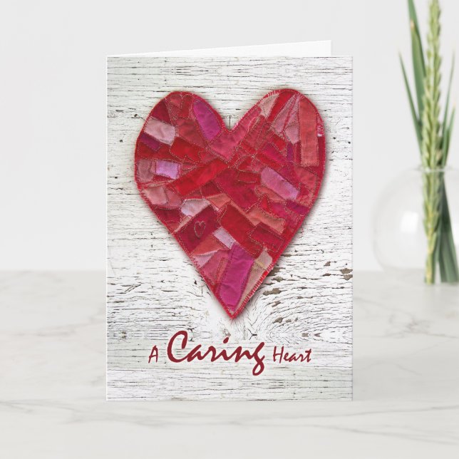 Happy National Nurses Week, Stitched Fabric Heart Card (Front)