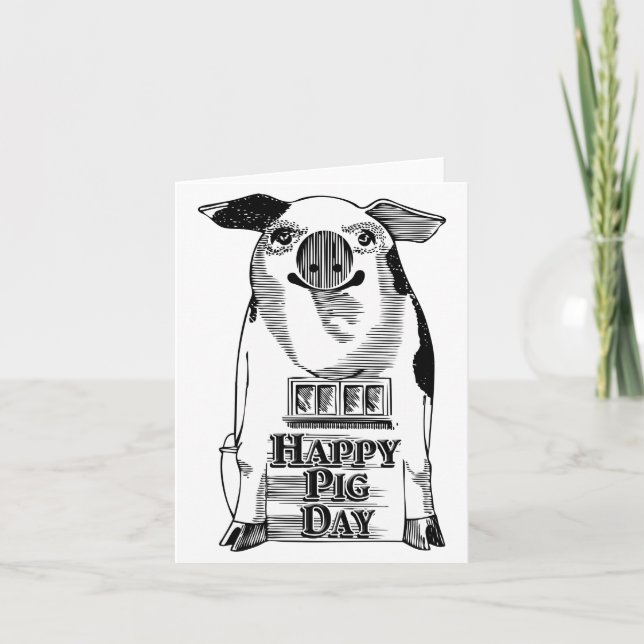 Happy National Pig Day Card (Front)