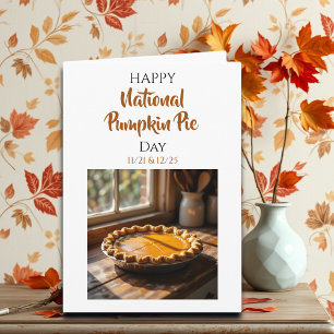 Happy National Pumpkin Pie Day Recipe Card