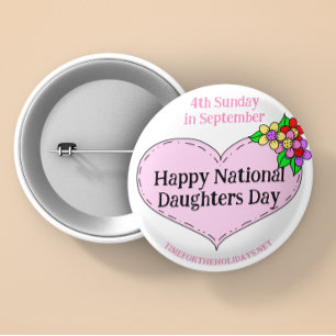 Happy National Sisters Day  6 Cm Round Badge