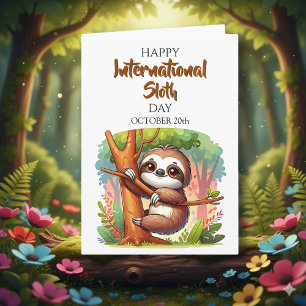 Happy National Sloth Day   October 20th Card