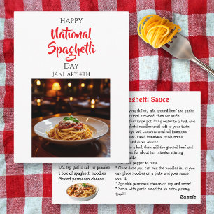 Happy National Spaghetti Day January 4th Postcard