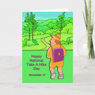Happy National Take A Hike Day November 17 Card