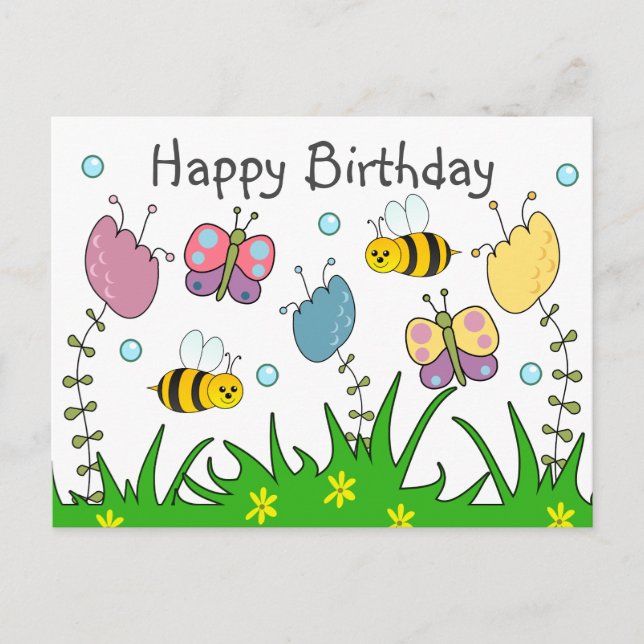 Happy Nature Birthday Postcard (Front)