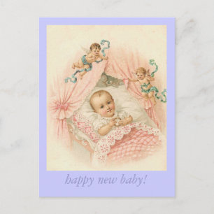 happy new baby! announcement postcard