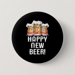 HAPPY NEW BEER! New Year's Eve Party Drinking 6 Cm Round Badge