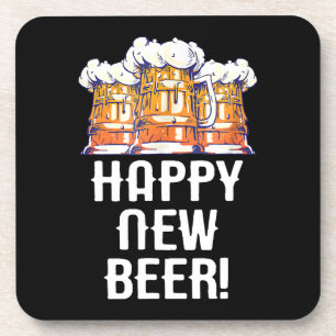 HAPPY NEW BEER! New Year's Eve Party Drinking Coaster