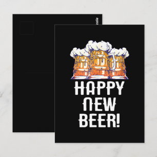 HAPPY NEW BEER! New Year's Eve Party Drinking Postcard