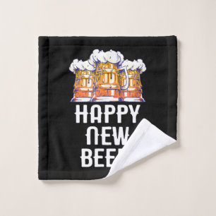 HAPPY NEW BEER! New Year's Eve Party Drinking Wash Cloth