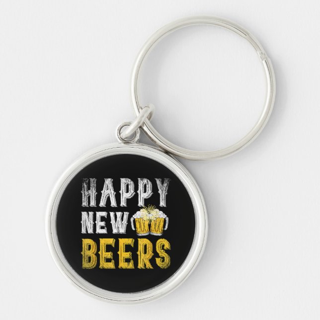 Happy New Beers Party Key Ring (Front)
