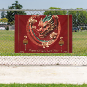 Happy new chinese dragon year banner
