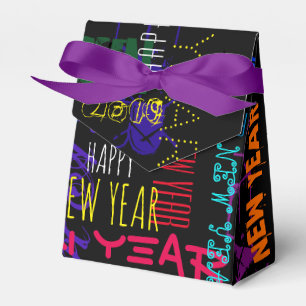 Happy New custom Year Pop Colours Favour Tent Box