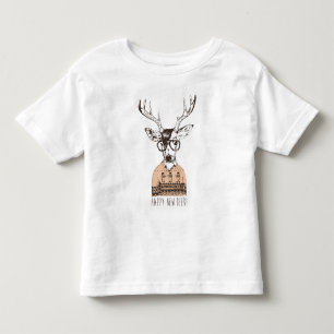 Happy New Deer - Funny Holiday Art Toddler T-Shirt