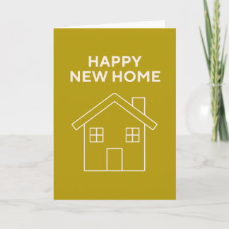 Happy New Home Card - Mustard background