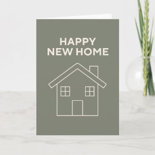 Happy New Home Card - Warm eucalyptus