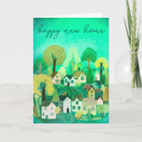 HAPPY NEW HOME Cute Country Village Illustration