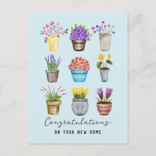 Happy New Home Housewarming Congratulations Chic  Postcard