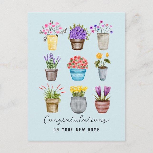 Happy New Home Housewarming Congratulations Chic  Postcard (Front)