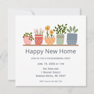 Happy New Home Housewarming Flower Garden Save The Date