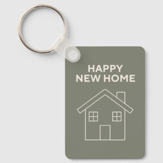 Happy New Home Key Ring - Warm eucalyptus