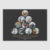 Happy New Year 10 Photos Magnet Black