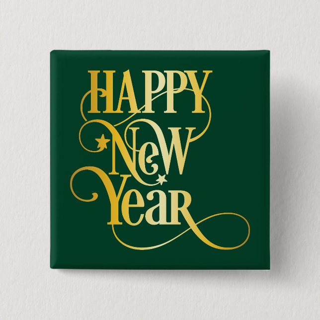 Happy New Year  15 Cm Square Badge (Front)