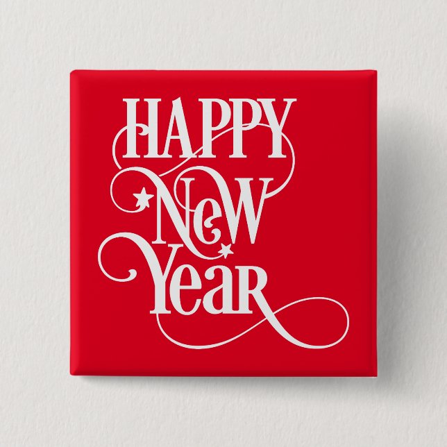 Happy New Year  15 Cm Square Badge (Front)