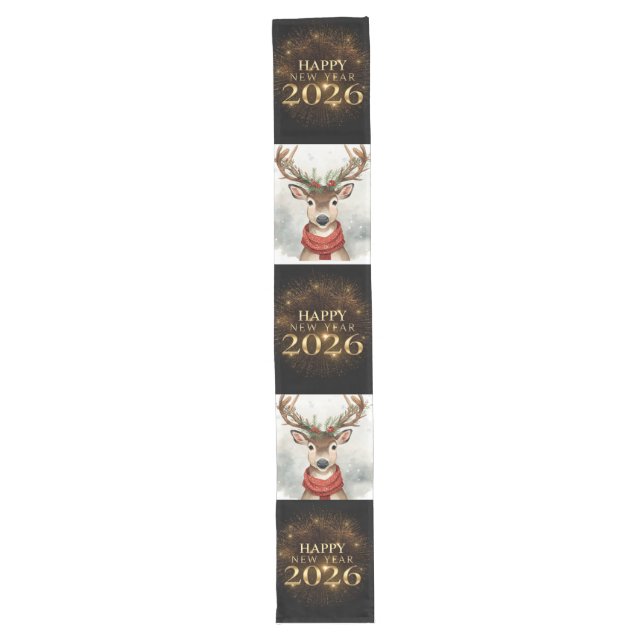 Happy New Year 16" X 108" Table Runner (Front)