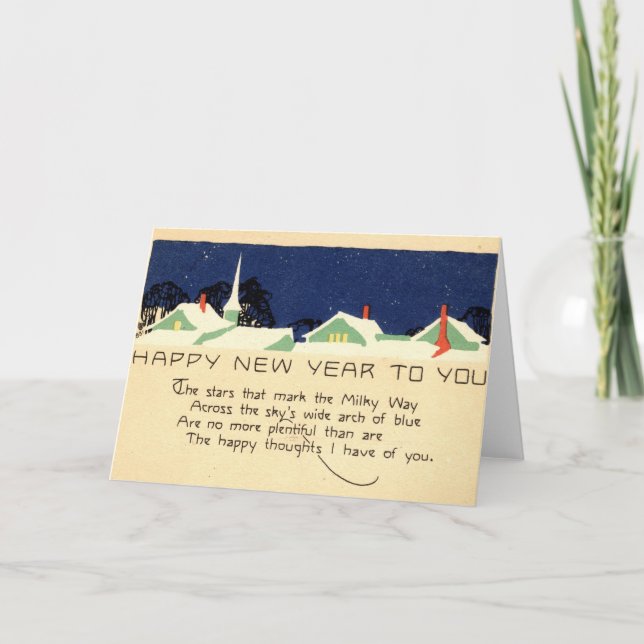 Happy New Year 1915 Vintage Holiday Card (Front)